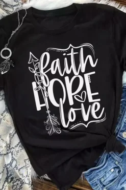 Best Dear-Lover Faith Hope Love Graphic T Shirt Black