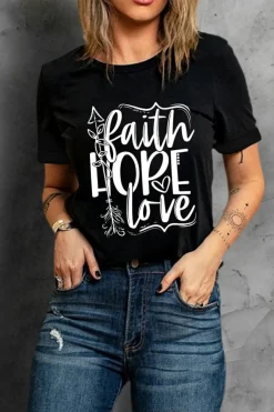 Best Dear-Lover Faith Hope Love Graphic T Shirt Black