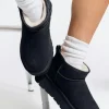 Sale Dear-Lover Faux Fur Lined Suede Ankle Snow Boots Black