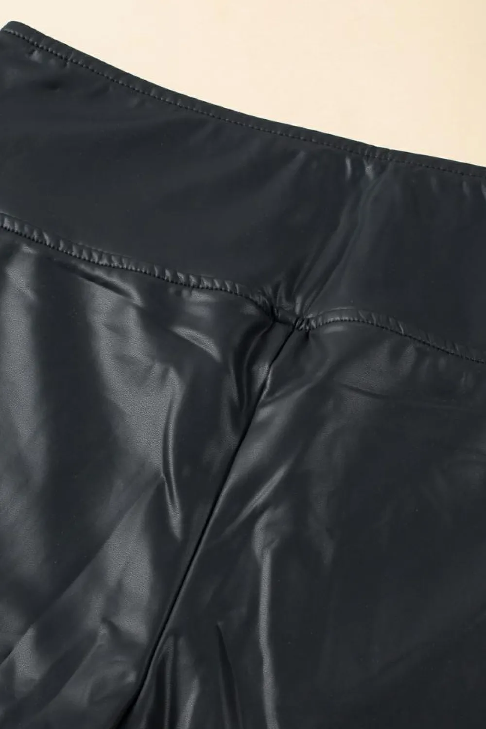 Hot Dear-Lover Faux Leather Skinny Leggings Black