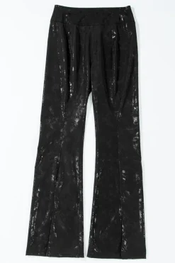 Best Dear-Lover Faux Leather Splits High Waist Leggings Black