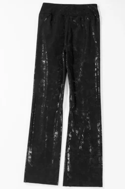 Best Dear-Lover Faux Leather Splits High Waist Leggings Black
