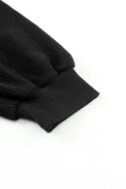 Best Dear-Lover Flap Pocket Drawstring Hood Zip Up Jacket Black