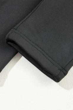Fashion Dear-Lover Fleece Lining Winter High Waist Leggings Black
