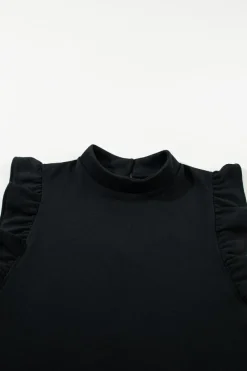 Outlet Dear-Lover Flutter Sleeve Crew Neck Shift Dress Black