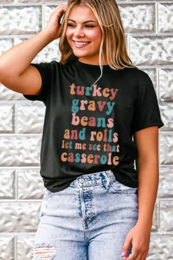 Discount Dear-Lover Food Lovers Slogan Graphic T Shirt Black