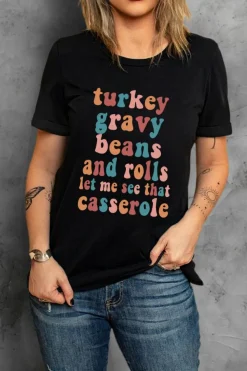 Discount Dear-Lover Food Lovers Slogan Graphic T Shirt Black