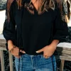 Best Dear-Lover Formal Invitation Lace Blouse Black