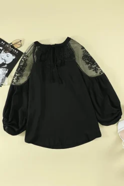 Best Dear-Lover Formal Invitation Lace Blouse Black