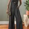 Hot Dear-Lover Front Cut Out Smocked Back Sleeveless Wide Leg Jumpsuit Black