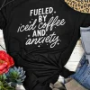 Online Dear-Lover FUELED BY iced coffee AND anxiety Graphic Tee Black