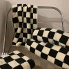 Hot Dear-Lover Fuzzy Checkerboard Bath Towel Set Black