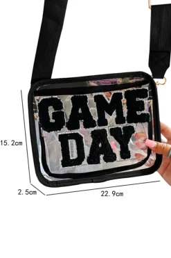 Outlet Dear-Lover GAME DAY Rugby Football Clear Shoulder Bag Black