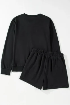 Clearance Dear-Lover GAME DAY Rugby Football Graphic Pullover and Shorts Casual Outfit Black