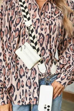 Clearance Dear-Lover Geometric Printed Phone Strap And Detachable Zipped Pouch Black