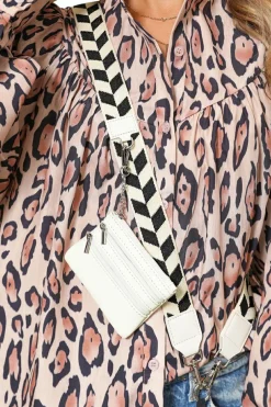 Clearance Dear-Lover Geometric Printed Phone Strap And Detachable Zipped Pouch Black