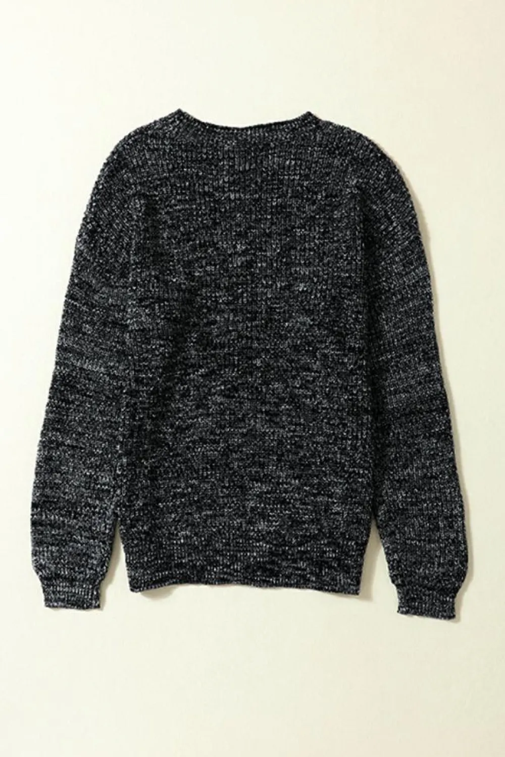New Dear-Lover Glittering Long Sleeve Tunic Sweater Black