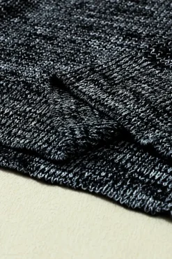 New Dear-Lover Glittering Long Sleeve Tunic Sweater Black