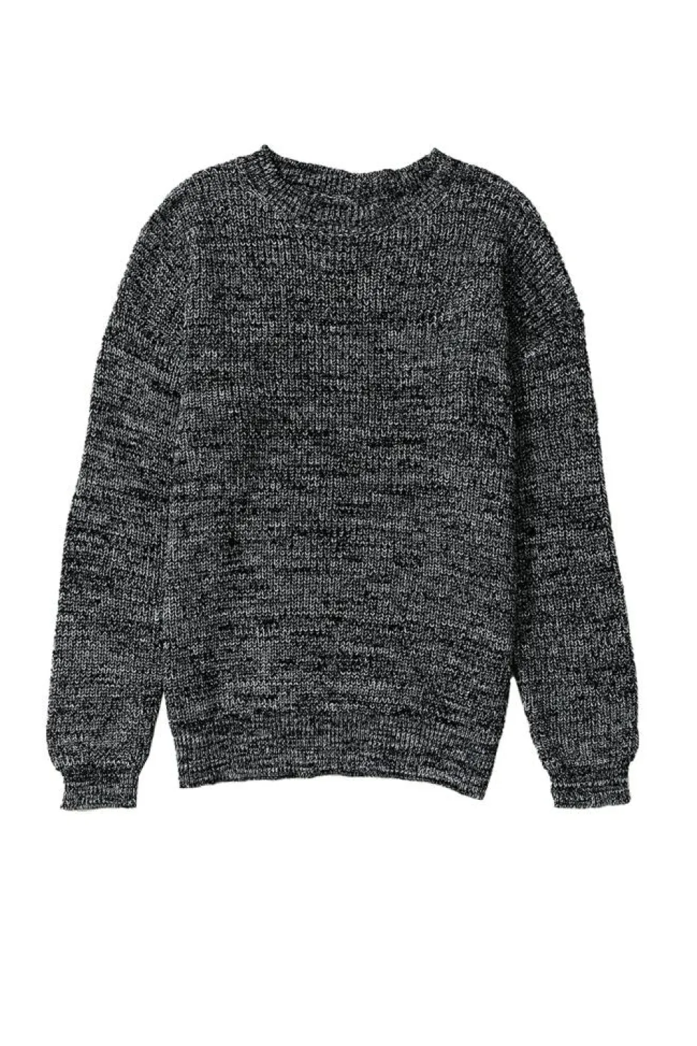 New Dear-Lover Glittering Long Sleeve Tunic Sweater Black