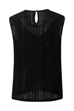 Hot Dear-Lover Guipure Lace Crochet Keyhole Back Tank Top Black