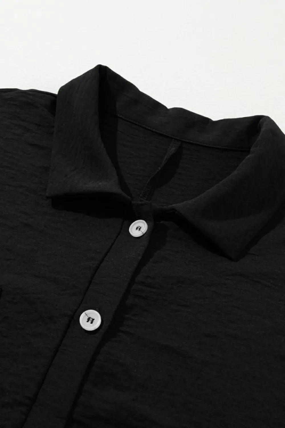 Best Dear-Lover Half Button Collared Loose Romper Black