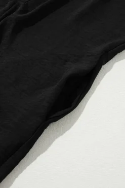 Best Dear-Lover Half Button Collared Loose Romper Black