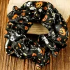 Discount Dear-Lover Halloween Pattern Print Hair Scrunchie Black
