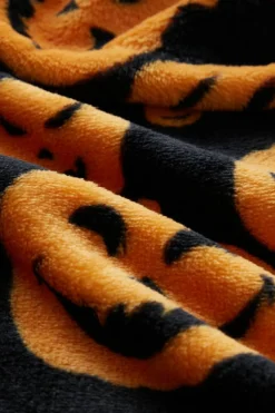 Outlet Dear-Lover Halloween Pumpkin Face Print Fleece Blanket 130*150cm Black