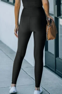 Hot Dear-Lover High Rise Tight Leggings with Waist Cincher Black