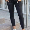 Fashion Dear-Lover High Waist Pleated Pocket Leggings Black