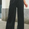 Fashion Dear-Lover High Waist Pocketed Wide Leg Tencel Jeans Black