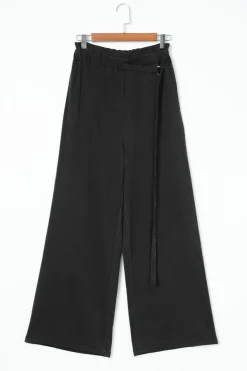Fashion Dear-Lover High Waist Pocketed Wide Leg Tencel Jeans Black