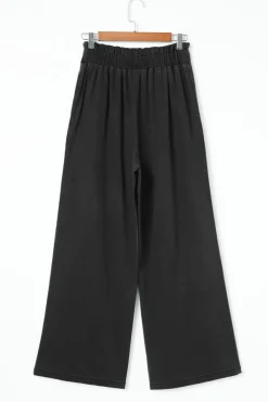 Fashion Dear-Lover High Waist Pocketed Wide Leg Tencel Jeans Black