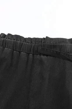 Fashion Dear-Lover High Waist Pocketed Wide Leg Tencel Jeans Black