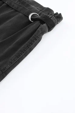 Fashion Dear-Lover High Waist Pocketed Wide Leg Tencel Jeans Black