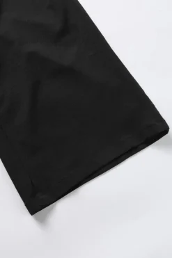 Clearance Dear-Lover High Waisted Tie Front Side Pocket Wide Leg Flowy Casual Pants Black