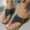 Fashion Dear-Lover Hollow Out Clip Toe Wedge Slippers Black