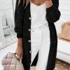 Fashion Dear-Lover Hollow-out Openwork Knit Cardigan Black