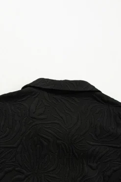 Outlet Dear-Lover Jacquard Textured Quarter Zipper Shift Mini Dress Black