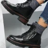 Discount Dear-Lover Knitted Patched Lace-up Heeled Ankle Boots Black