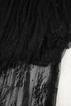 Online Dear-Lover Lace Cascading Tiered High Waist Maxi Skirt Black