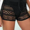 Best Dear-Lover Lace Shorts Attached Swim Bottom Black