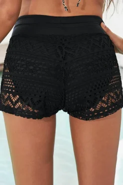 Best Dear-Lover Lace Shorts Attached Swim Bottom Black