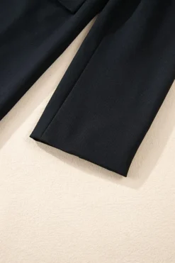 Best Dear-Lover Lapel Flap Pocket Buttoned Blazer Black