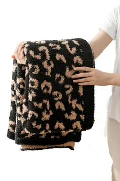 Outlet Dear-Lover Leopard Grain Knitting Blanket 127*152CM Black