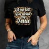 New Dear-Lover Let Me Tell You About My Jesus Leopard Graphic Tee Black