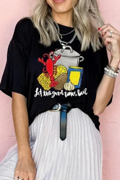 Best Dear-Lover let the good time boil Fashion Graphic Tee Black