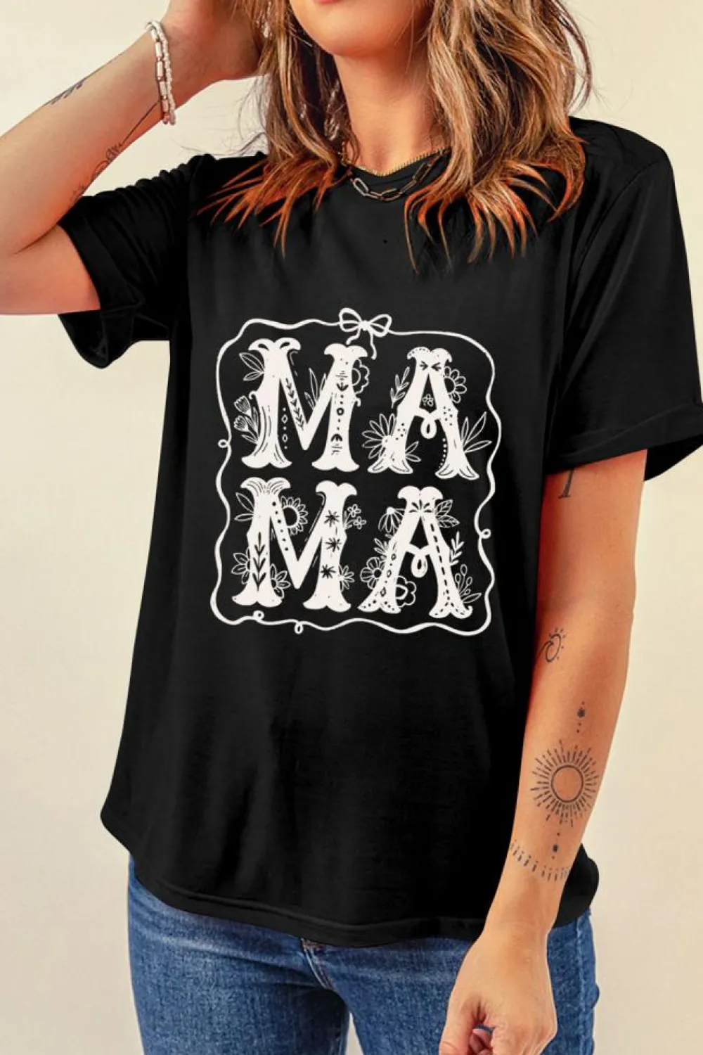 Outlet Dear-Lover MAMA Artistic Graphic Tee Black