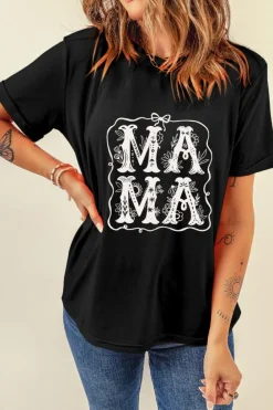 Outlet Dear-Lover MAMA Artistic Graphic Tee Black