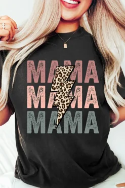 Clearance Dear-Lover MAMA Bolt Graphic Tee Black